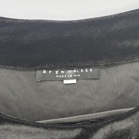 BRYN WALKER AIDA BLACK VELVET SHORT SLEEVE TUNIC SHIRT TOP - XS - Picture 7 of 10
